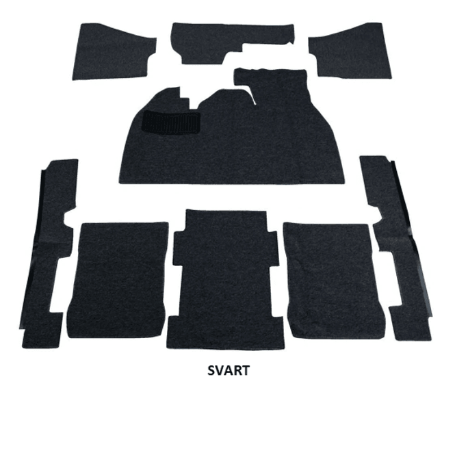 Hovedbilde Gulvmattesett i svart stoff TMI Type 1 1303