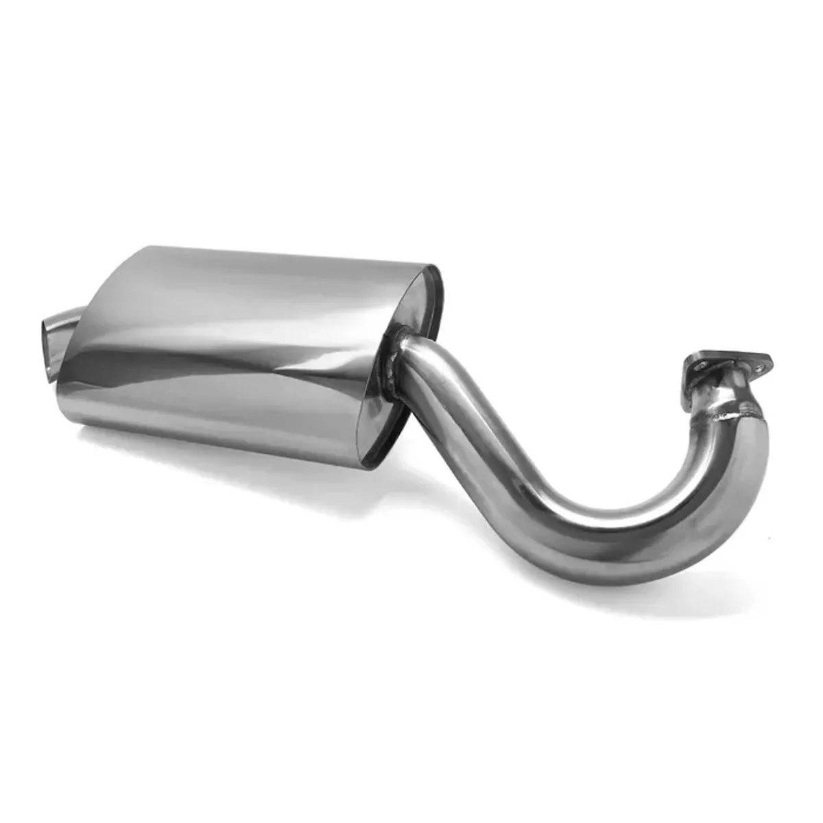 Rustfri Mondo lyddemper for Merged Header 1300–2300cc